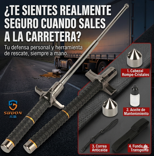 🛡️ Bastón Táctico PRO 95cm: Edición Ultra-Resistente 5-en-1